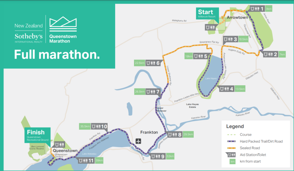 Map showing the marathon route mentioned in the blog