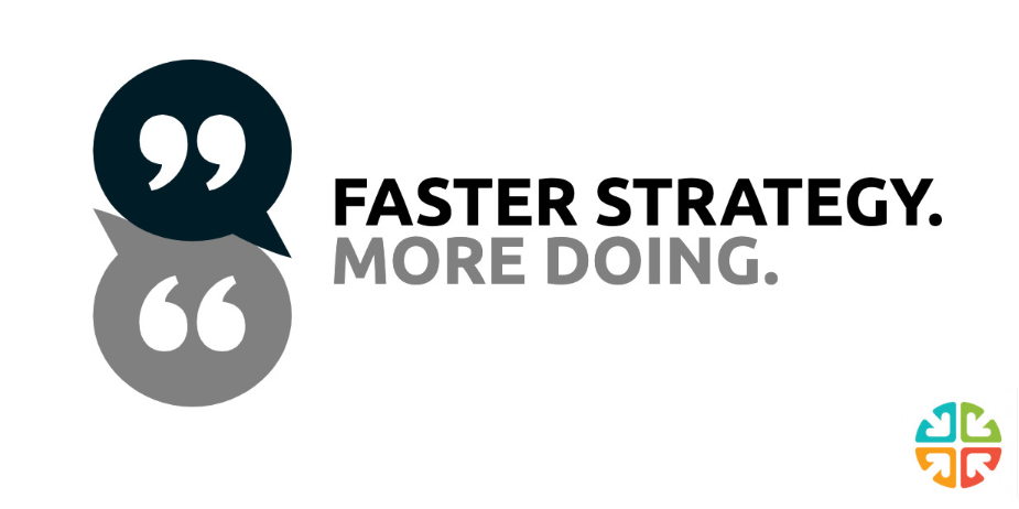 Strategic Doing image highlighting faster strategy and more doing